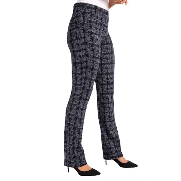 Betabrand Dress Pant Yoga Pants Straight Leg - Black and Gray Shibori - S - Picture 2 of 5